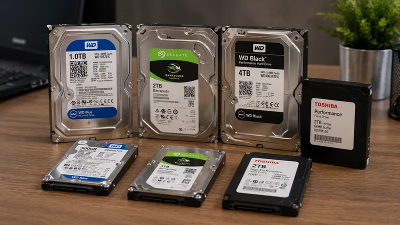 Internal and external hard drives